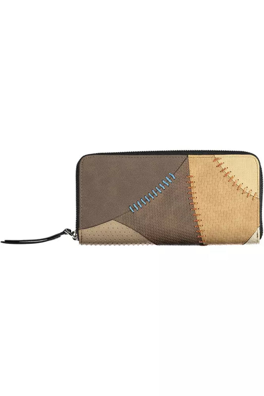 Desigual Beige Triple Compartment Wallet with Coin Purse