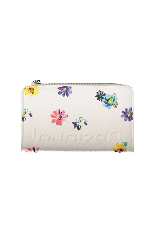 Desigual Chic White Tri-Compartment Ladies' Wallet