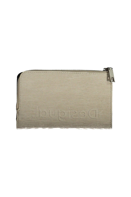 Desigual Elegant White Tri-Compartment Wallet