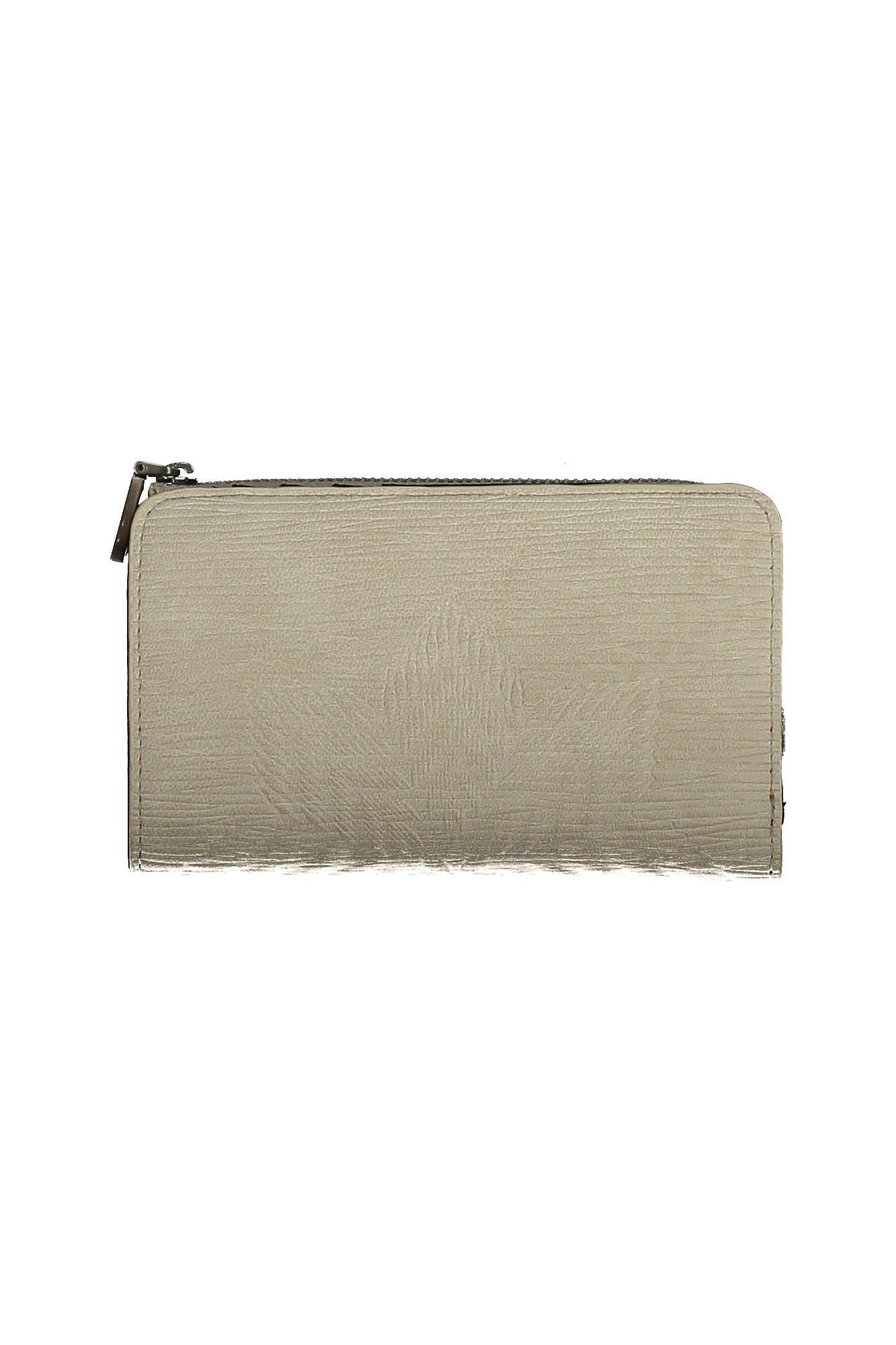 Desigual Elegant White Tri-Compartment Wallet