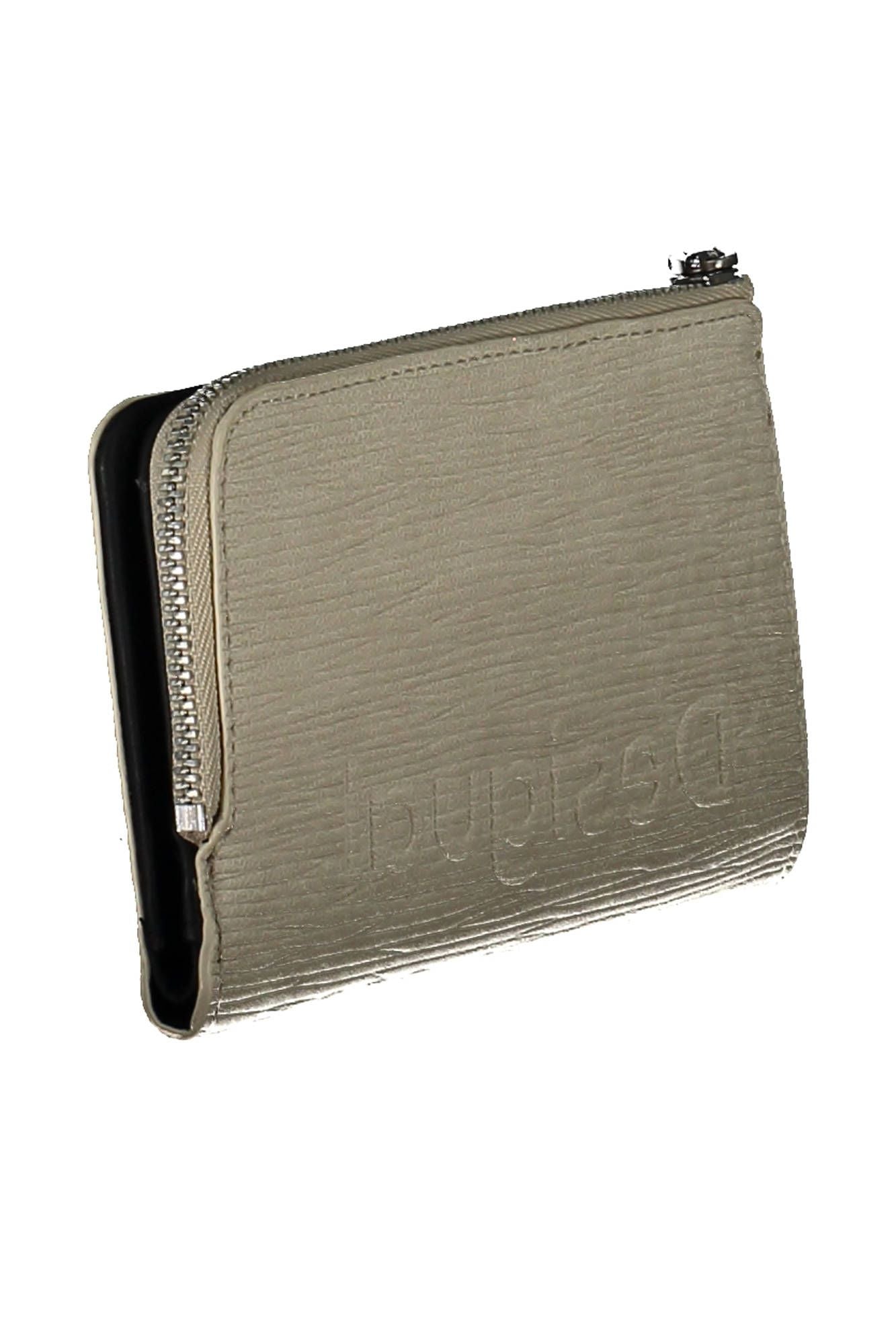 Desigual Elegant White Tri-Compartment Wallet