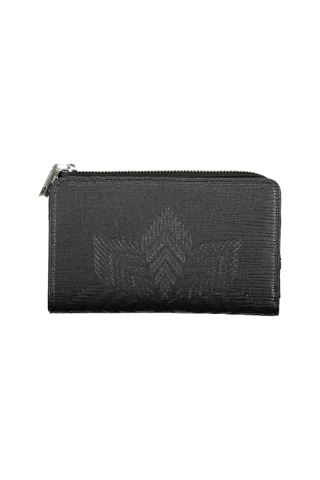 Desigual Chic Black Polyurethane Tri-Compartment Wallet