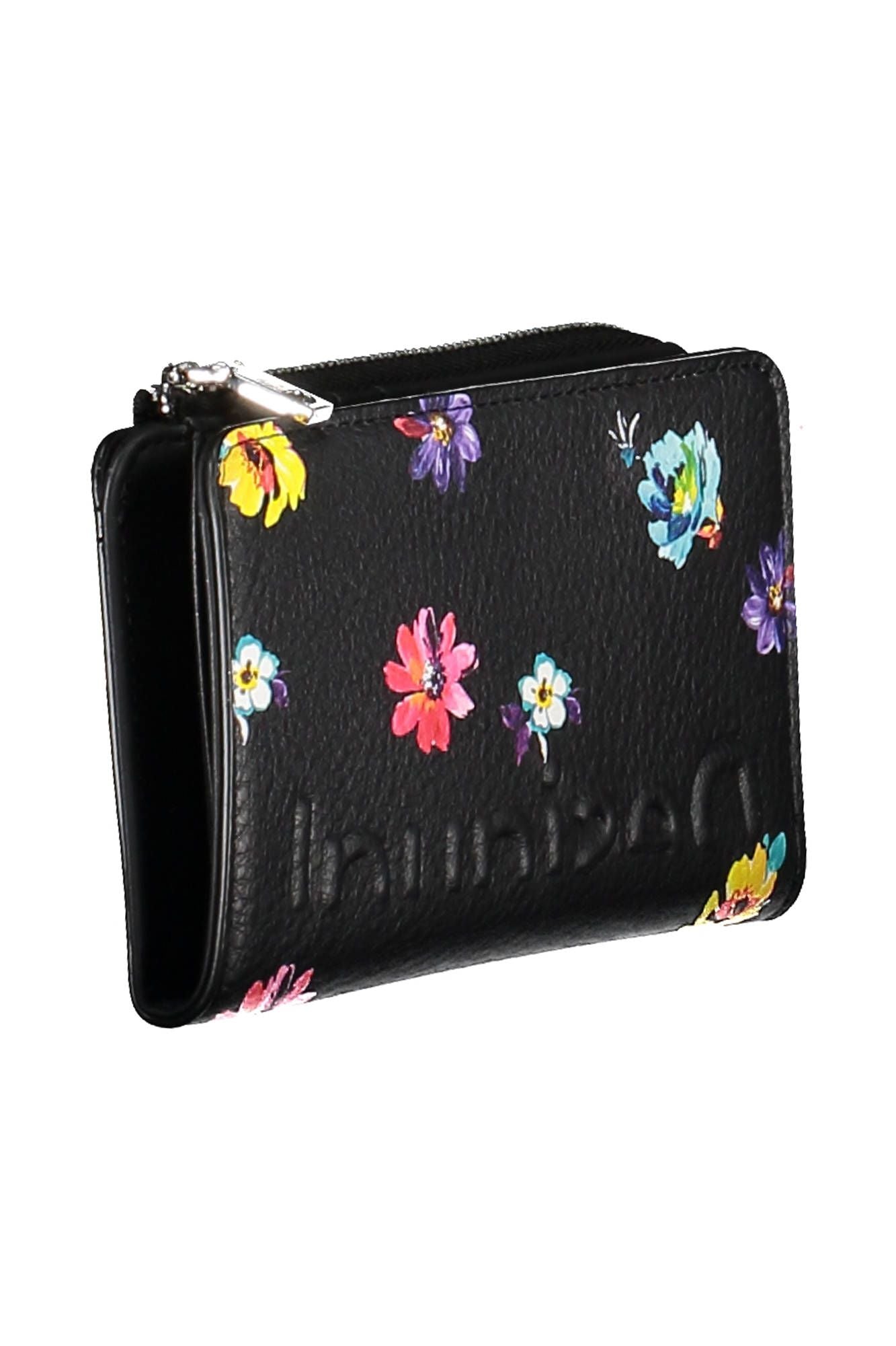 Desigual Elegant Triple-Compartment Black Wallet