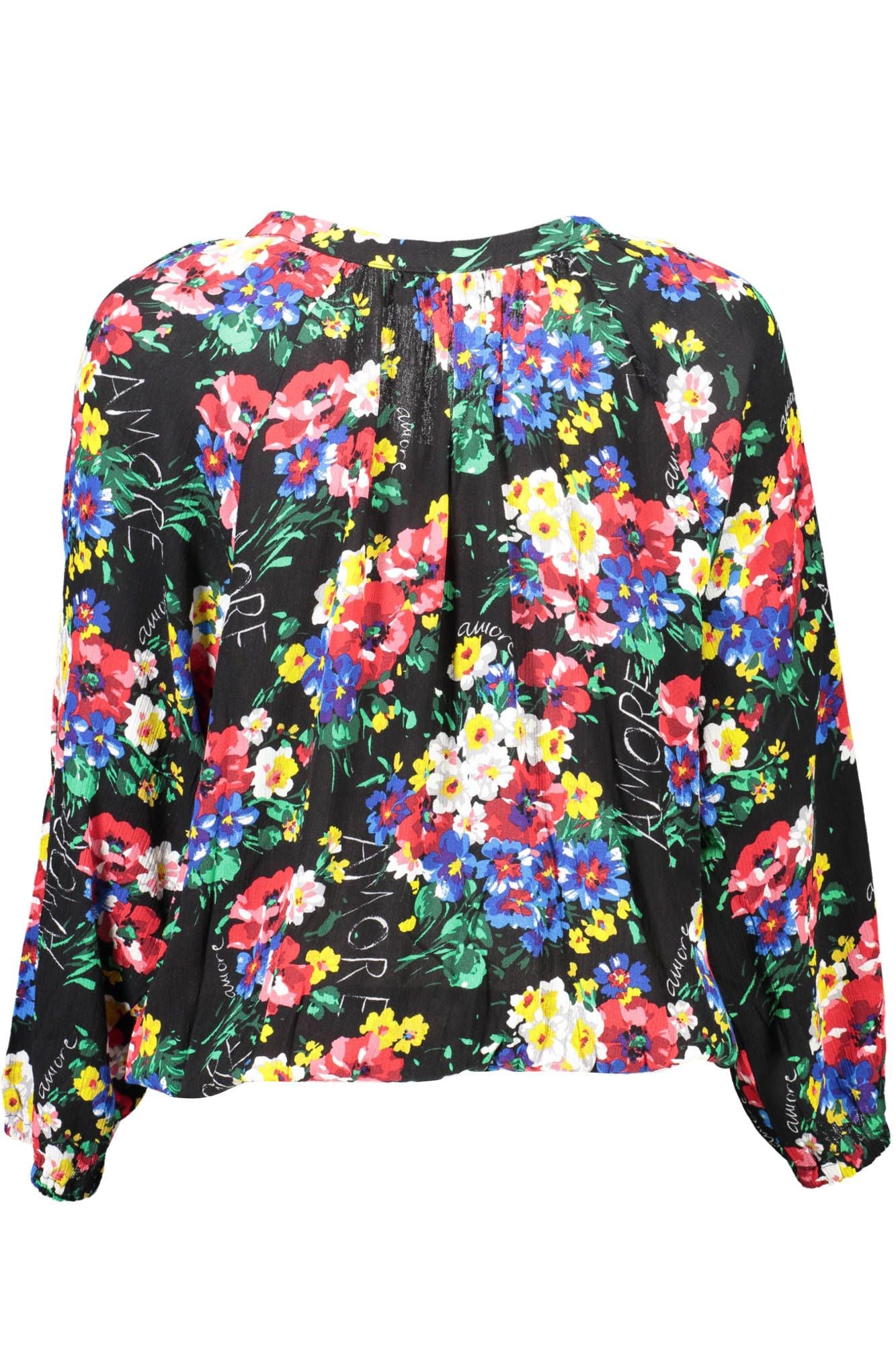 Desigual Elegant V-Neck Buttoned Long-Sleeve Top