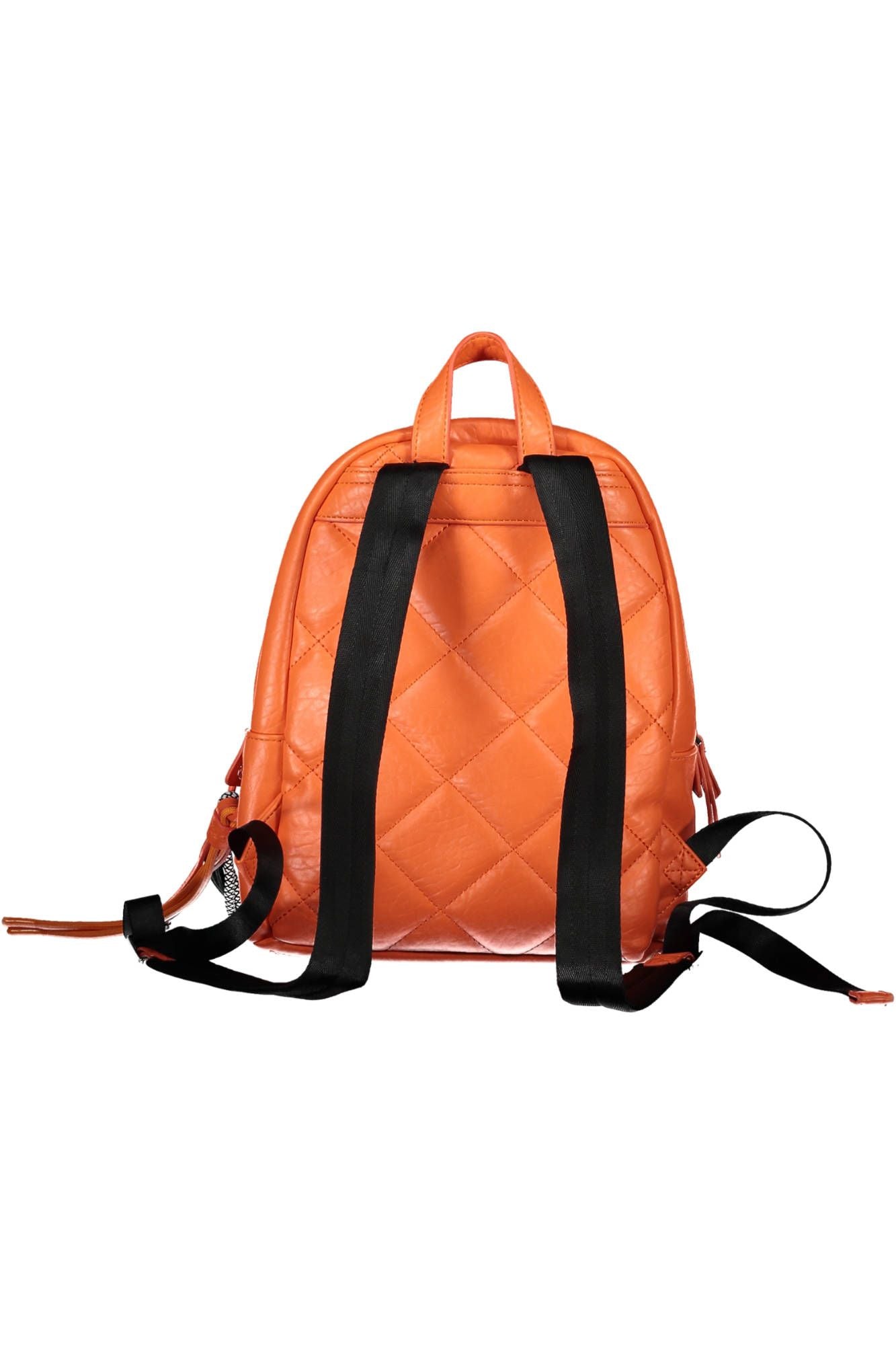 Desigual Chic Embroidered Orange Backpack with Contrasting Details