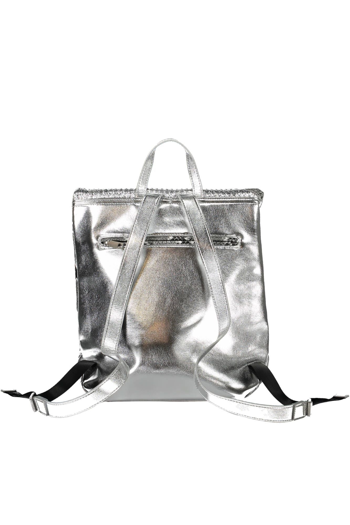 Desigual Chic Silver Backpack with Contrasting Details