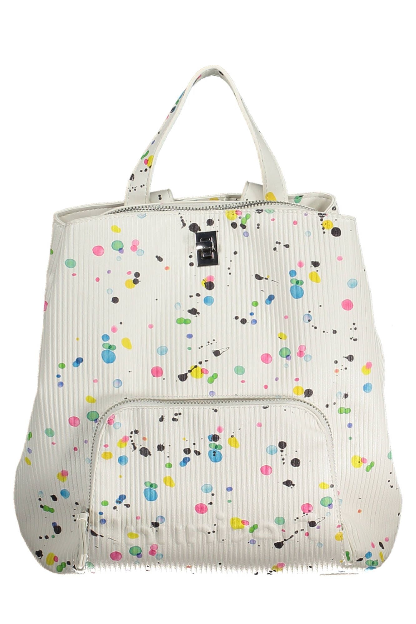 Desigual Chic White Backpack with Contrasting Details