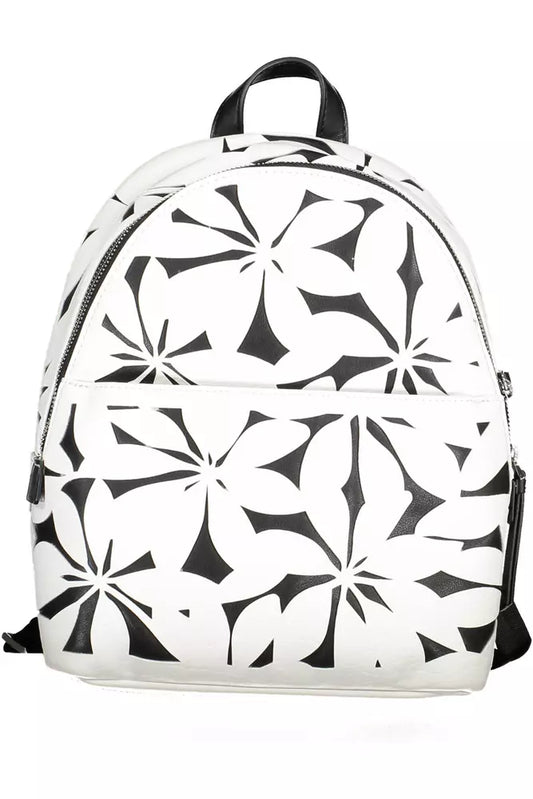 Desigual Elegant White Contrast Detail Backpack