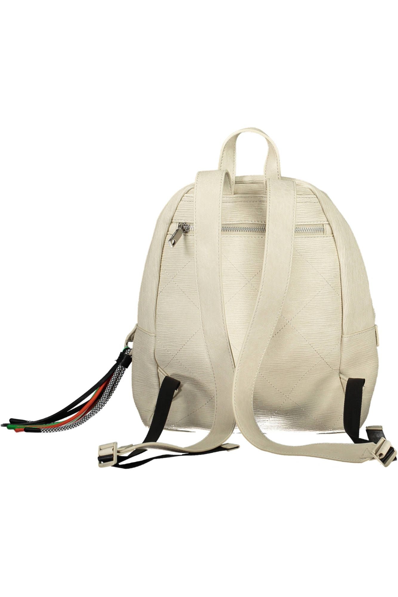 Desigual Elegant White Backpack with Contrasting Details