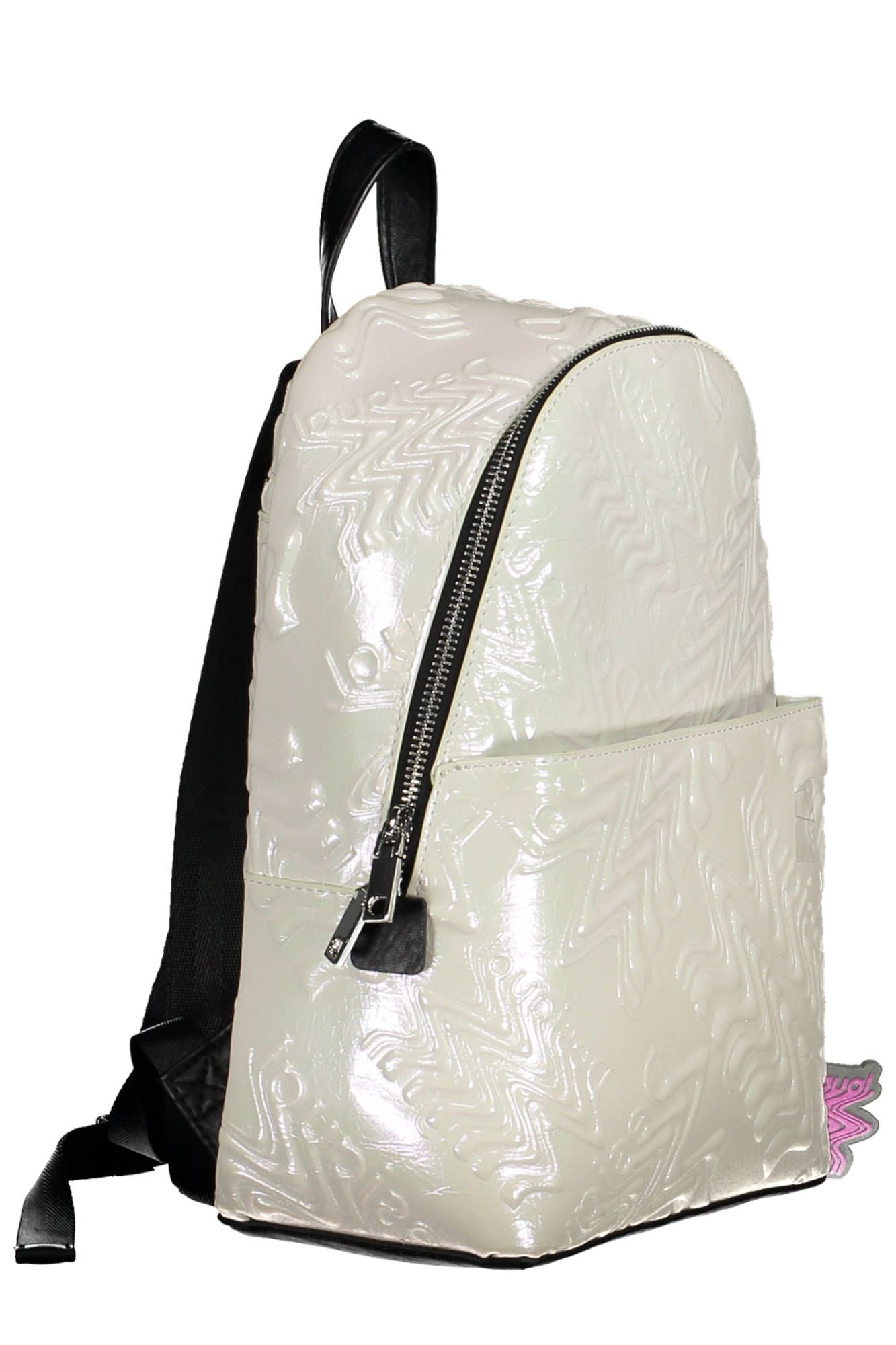 Desigual Iridescent Chic White Backpack with Contrast Details