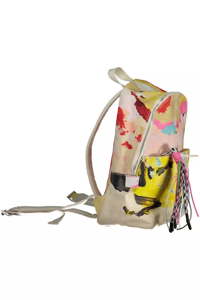 Desigual Chic White Backpack with Contrasting Details