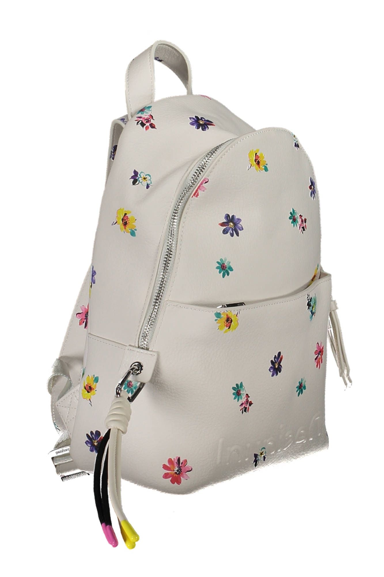 Desigual Chic White Backpack with Contrasting Details