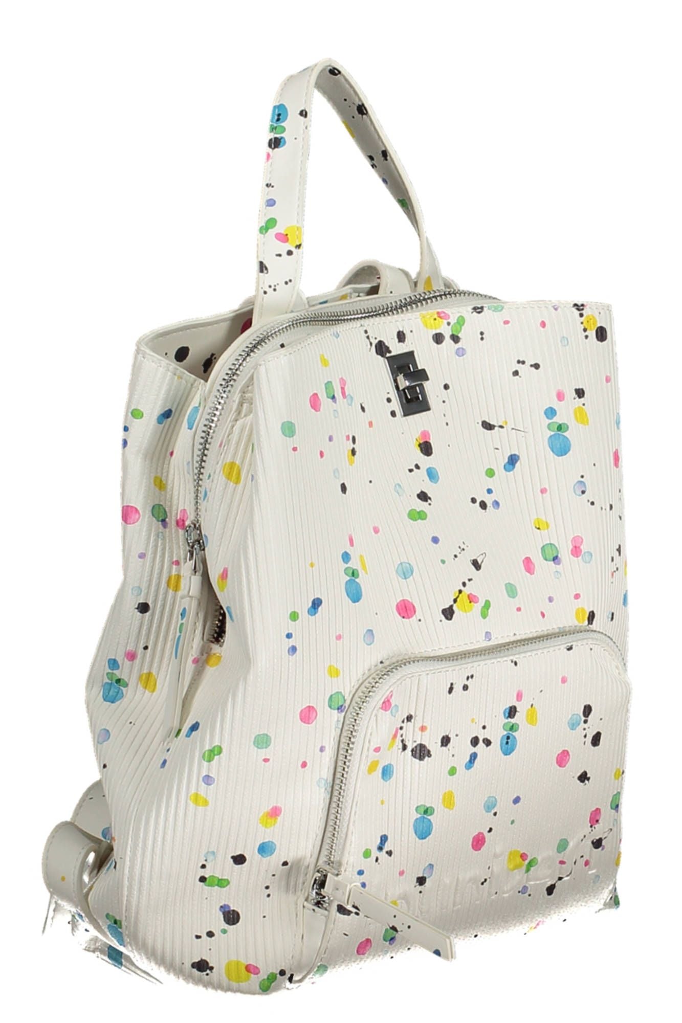 Desigual Chic White Backpack with Contrasting Details