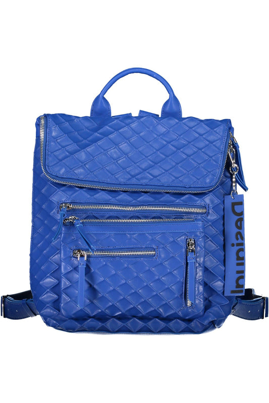 Desigual Chic Blue Polyurethane Backpack with Ample Pockets