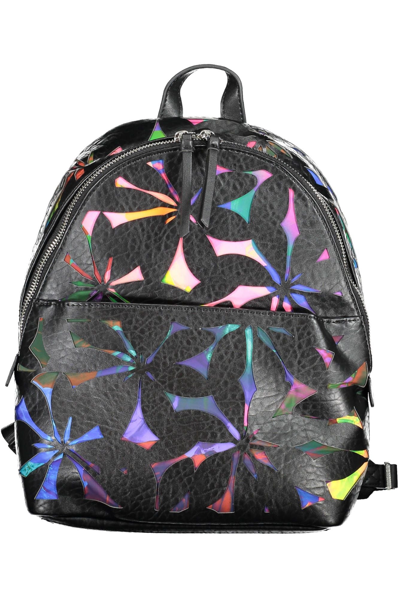 Desigual Chic Black Contrast Detail Backpack with Logo Accent