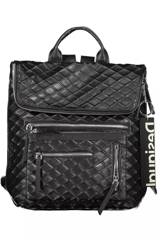 Desigual Chic Black Backpack with Contrasting Details