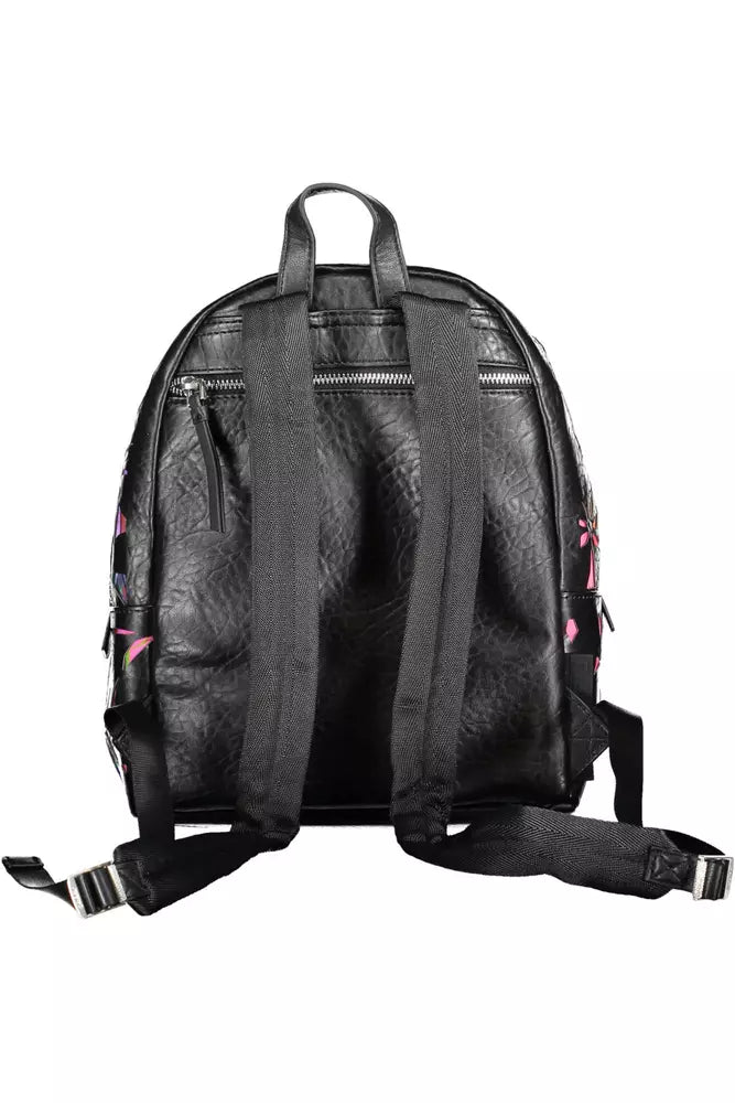 Desigual Chic Black Polyethylene Backpack with Logo Detail