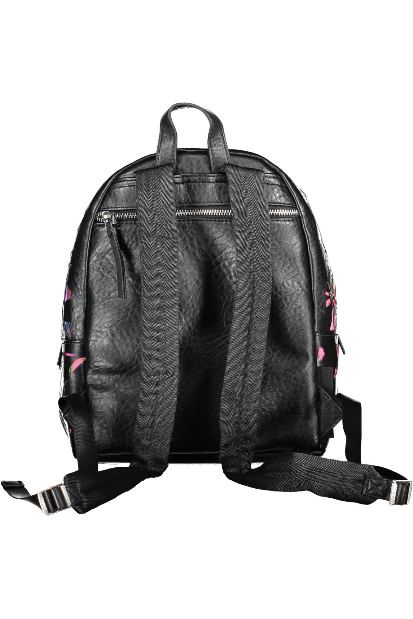 Desigual Chic Black Contrast Detail Backpack with Logo Accent