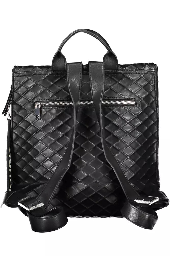 Desigual Chic Black Backpack with Contrasting Details