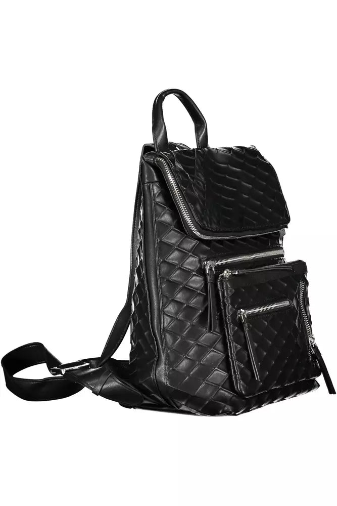 Desigual Chic Black Backpack with Contrasting Details