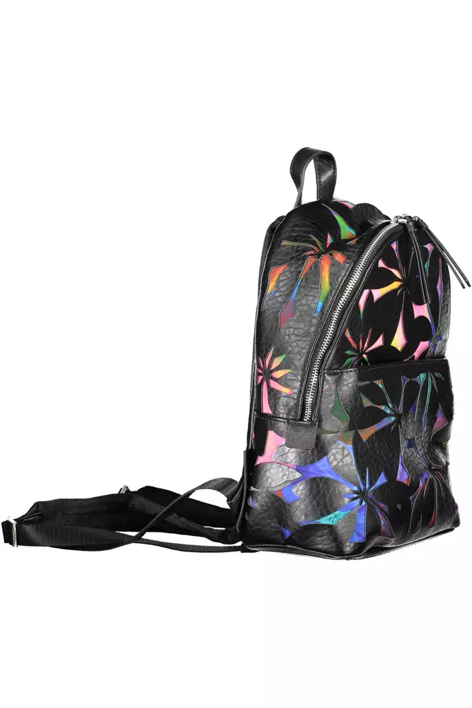 Desigual Chic Black Polyethylene Backpack with Logo Detail