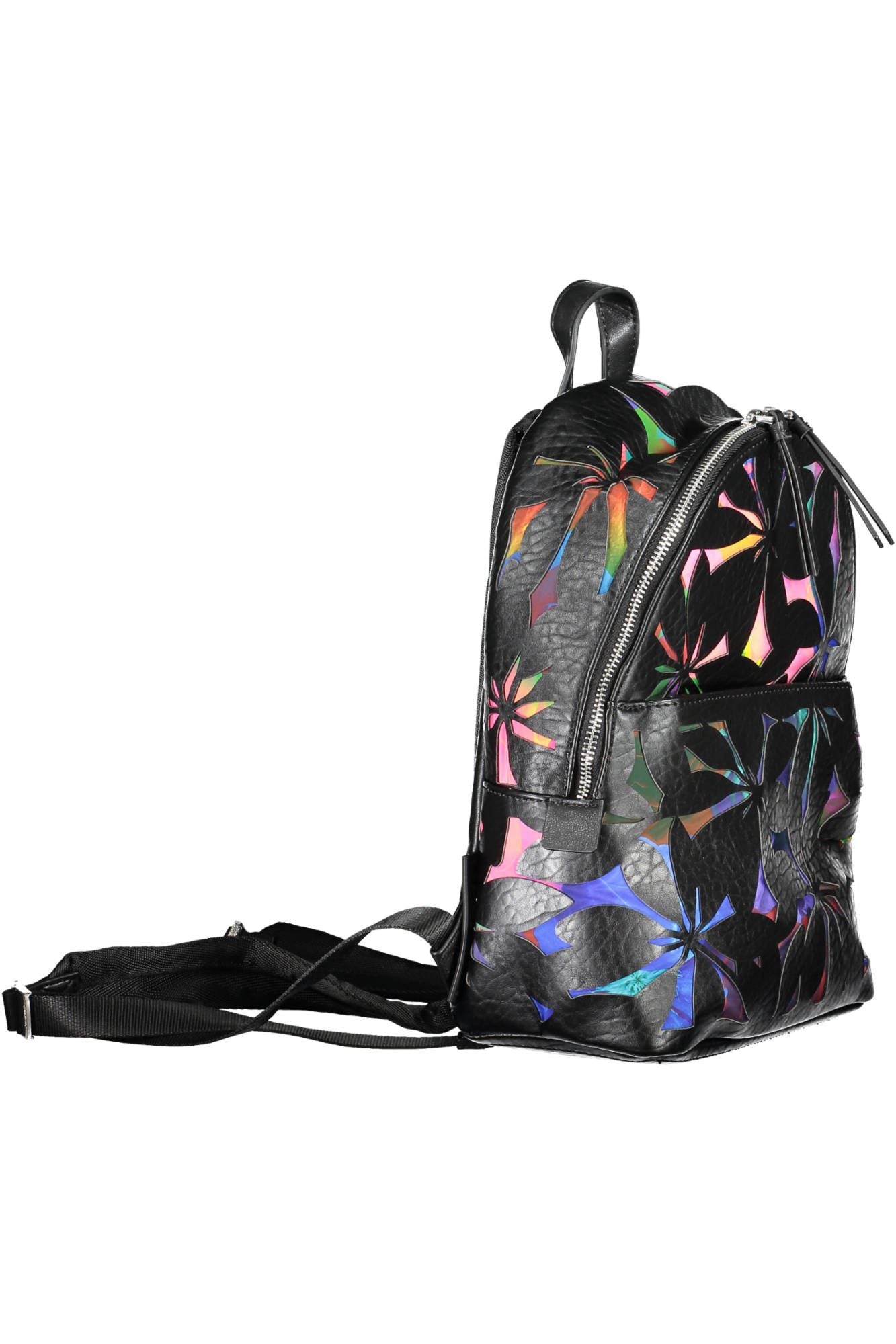 Desigual Chic Black Contrast Detail Backpack with Logo Accent