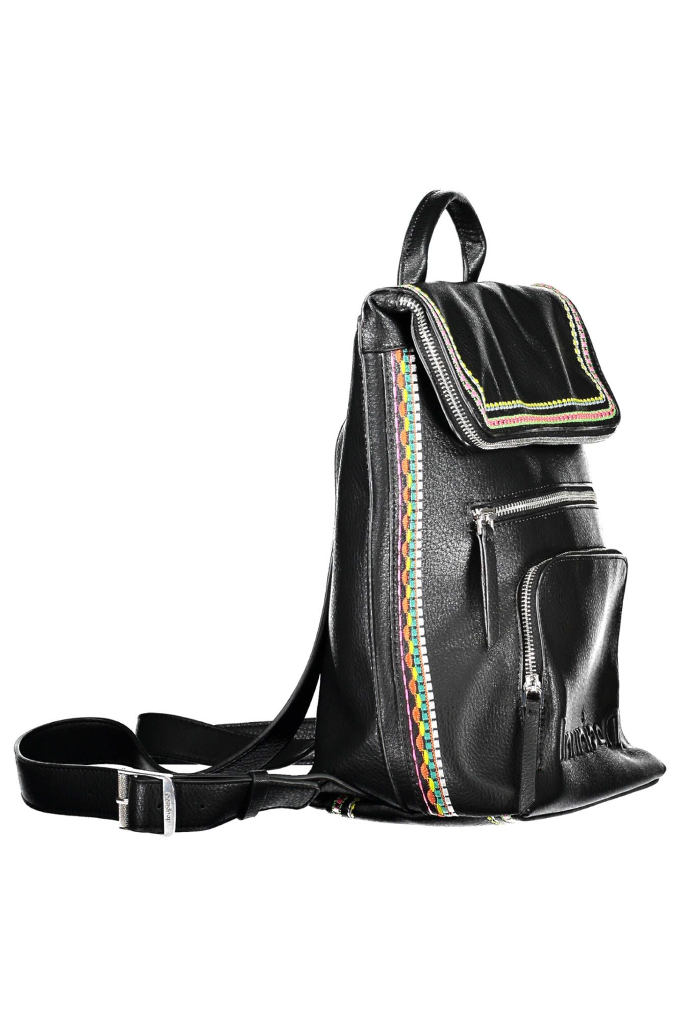 Desigual Chic Urban Embroidered Black Backpack