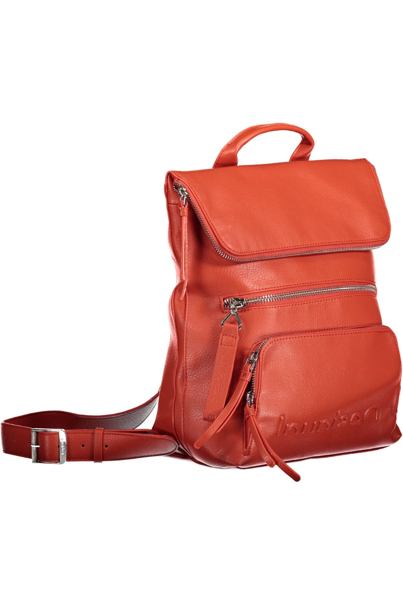 Desigual Vibrant Red Urban Backpack with Adjustable Straps