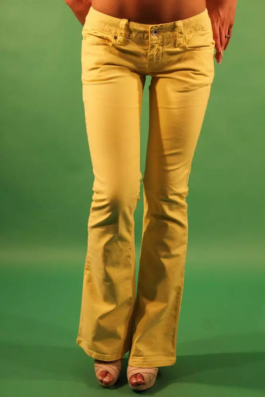 Gaudi Chic Yellow Narrow Leg Trousers