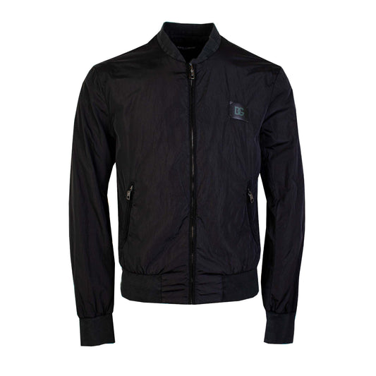 Dolce & Gabbana Sleek Black Bomber Jacket for the Dapper Gentleman