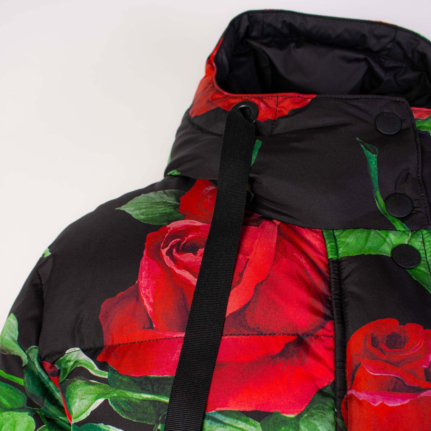 Dolce & Gabbana Elegant Rose Quilted Jacket with Hood