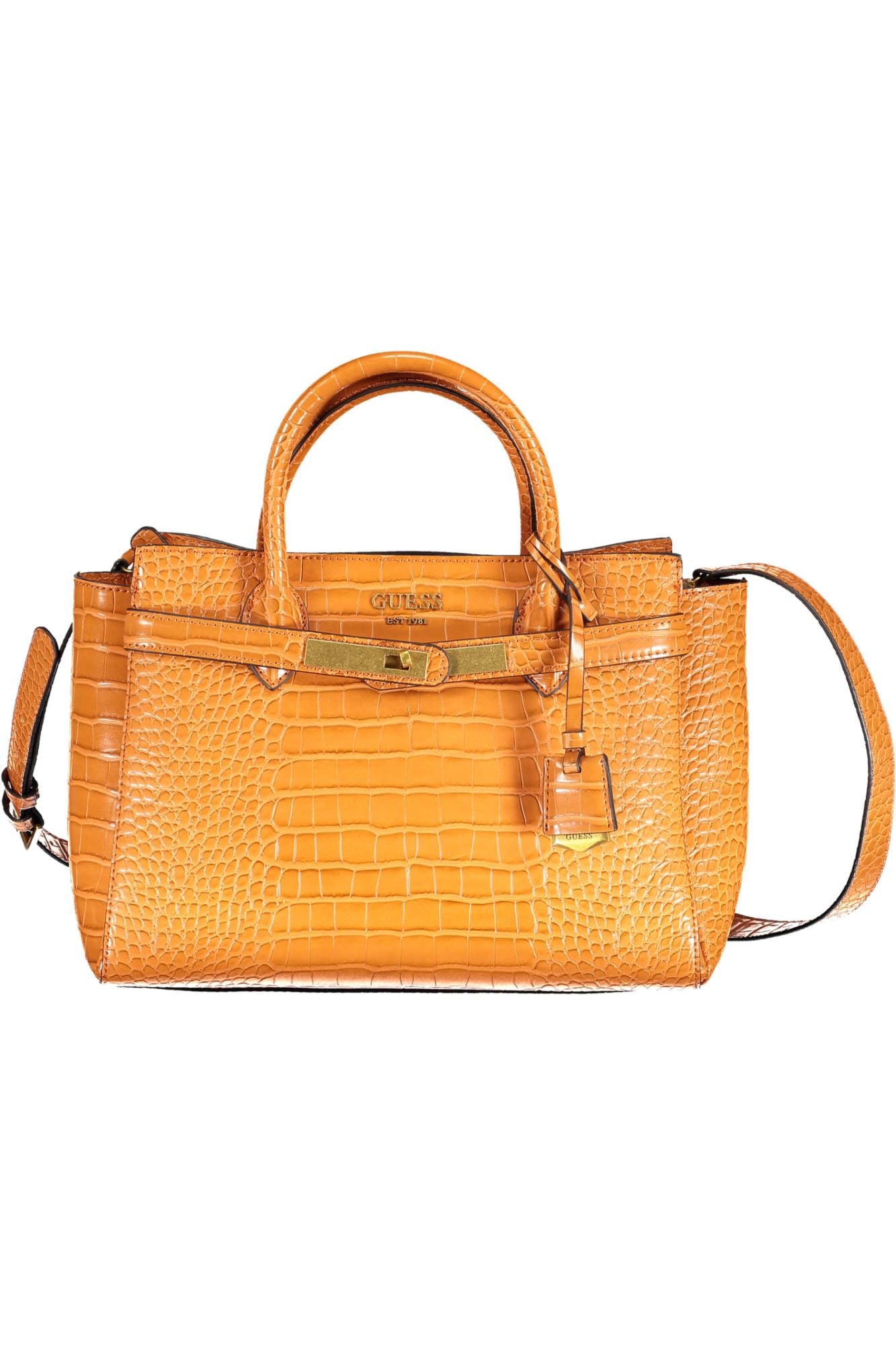 Guess Jeans Chic Orange Shoulder Bag with Contrasting Details