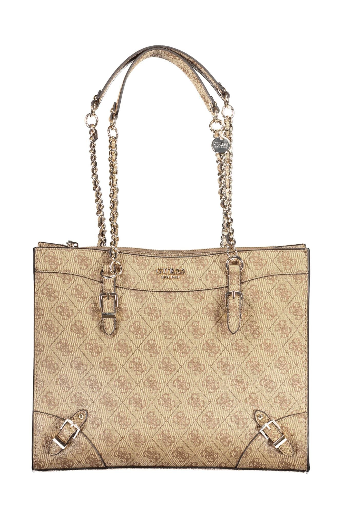 Guess Jeans Chic Beige Chain Shoulder Handbag