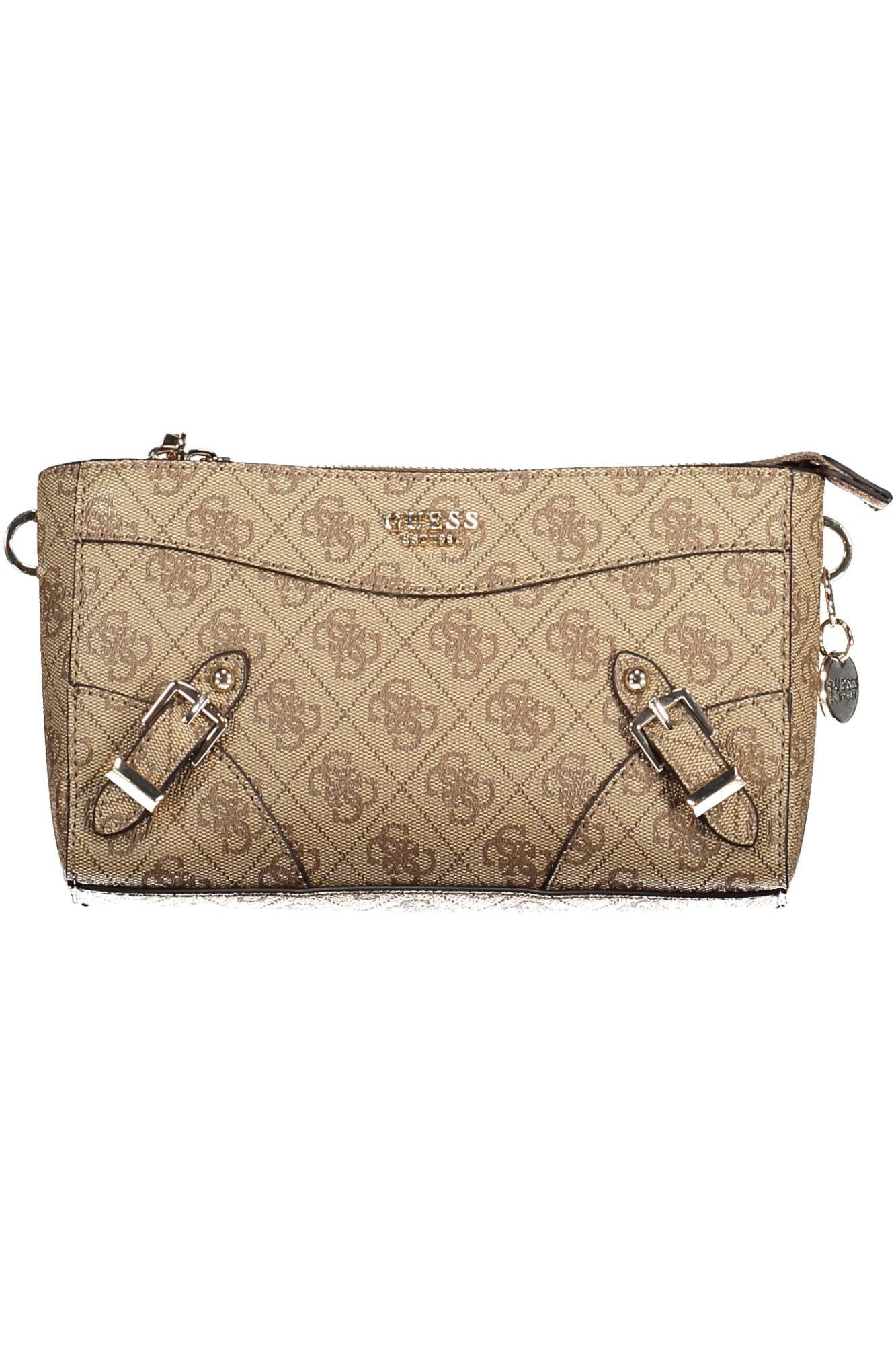 Guess Jeans Chic Beige Shoulder Bag with Contrasting Details