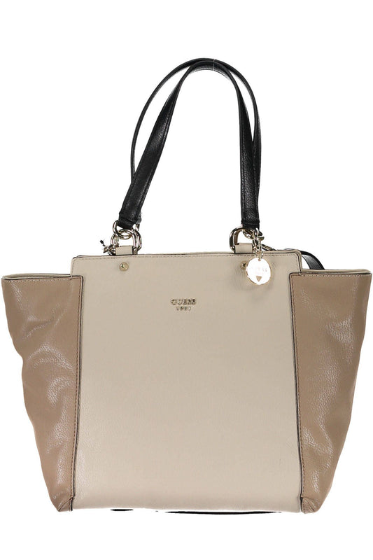 Guess Jeans Chic Beige Carryall Handbag