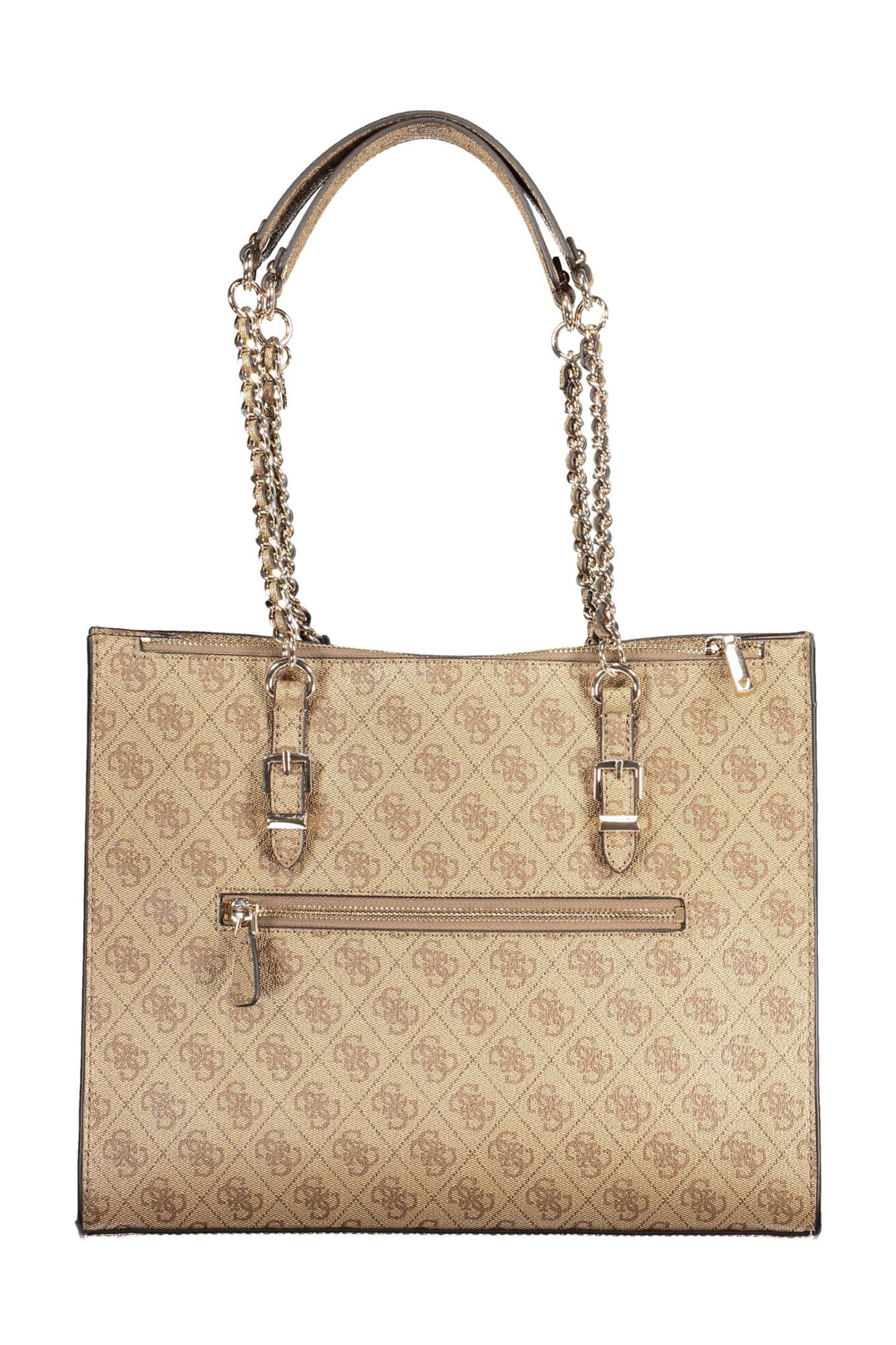 Guess Jeans Chic Beige Chain Shoulder Handbag