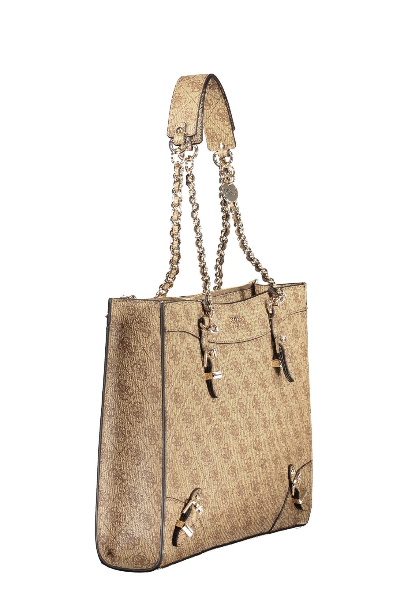 Guess Jeans Chic Beige Chain Shoulder Handbag