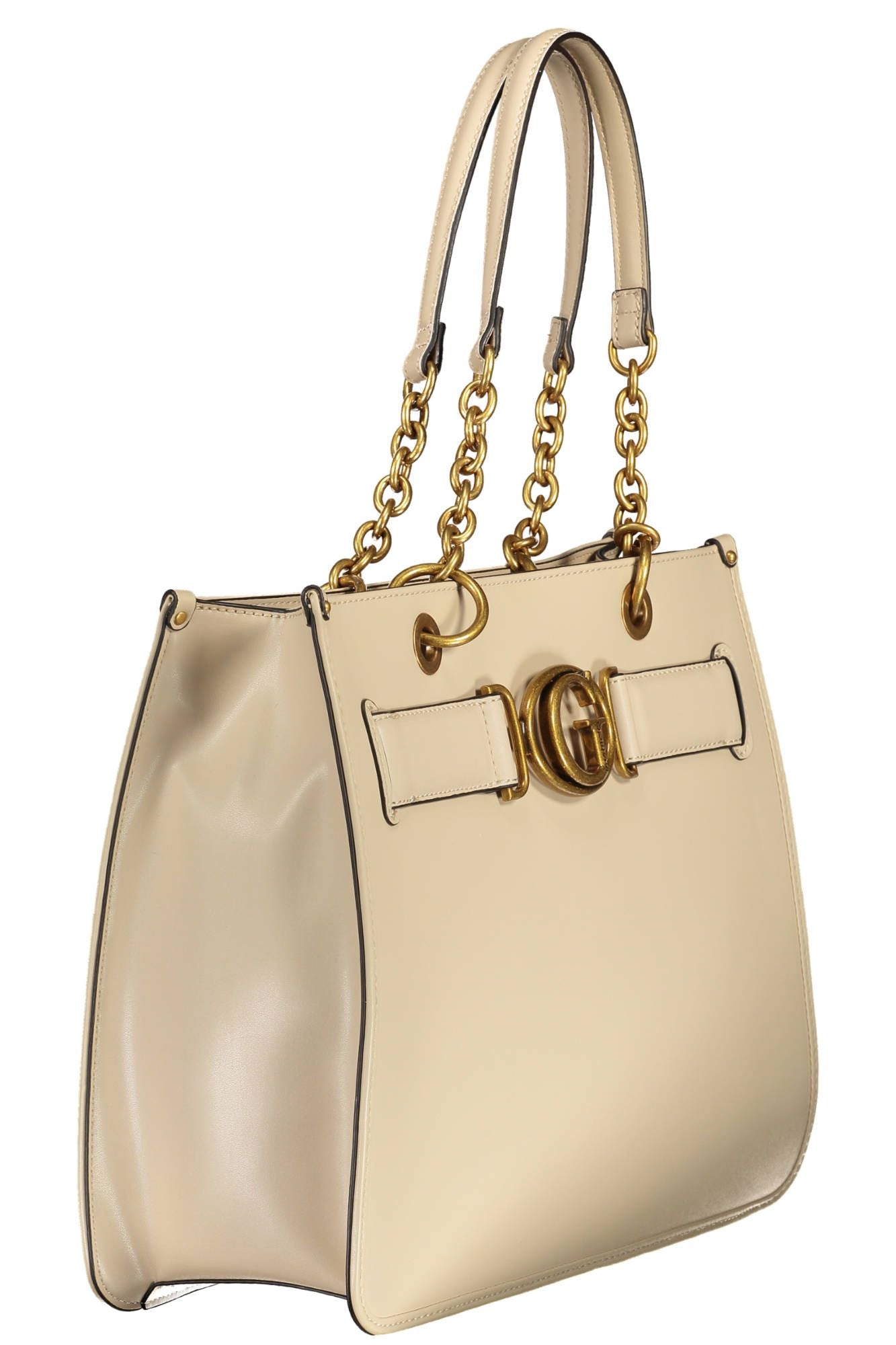 Guess Jeans Beige Elegance Shoulder Bag with Logo Detail