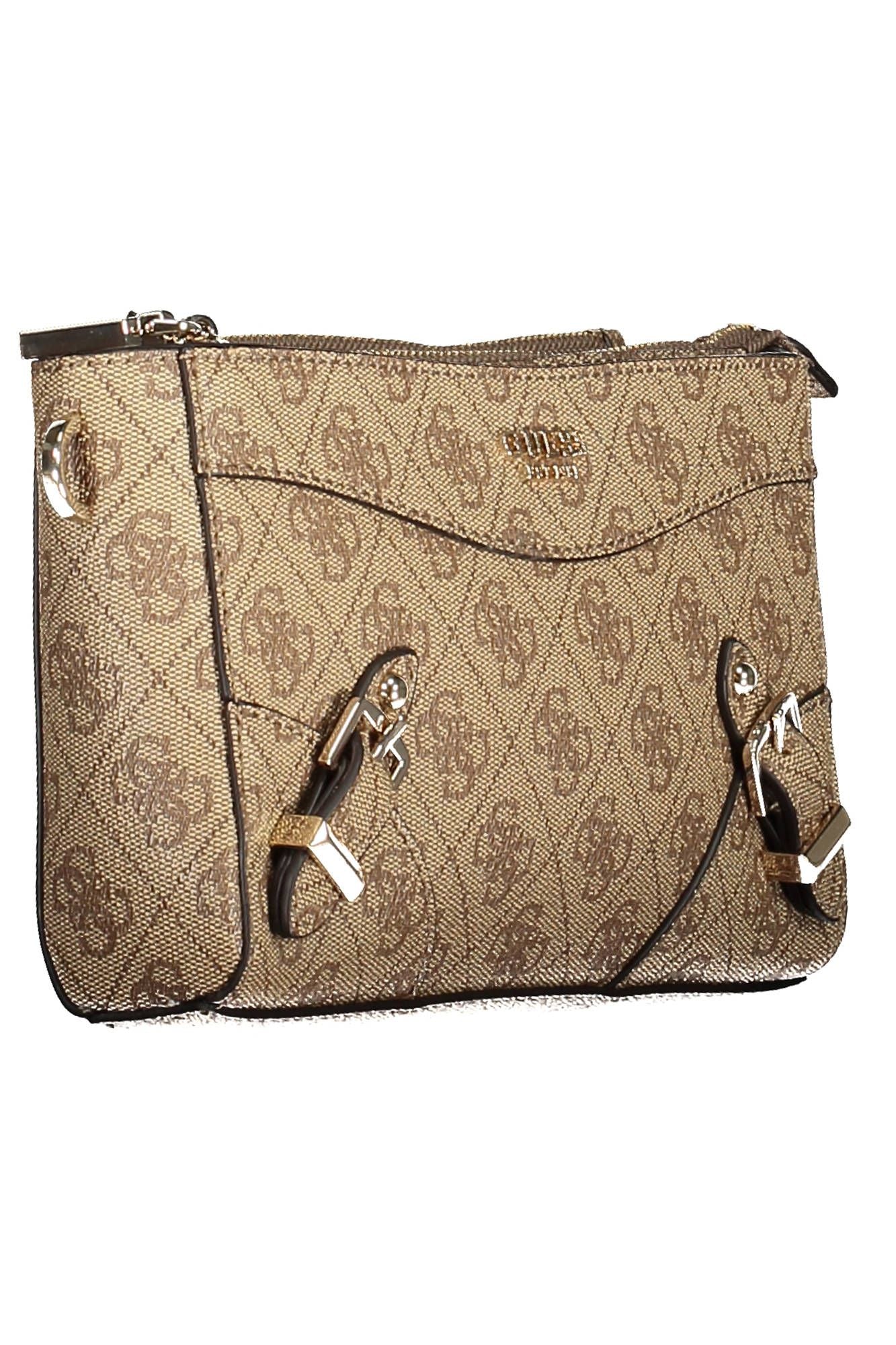 Guess Jeans Chic Beige Shoulder Bag with Contrasting Details