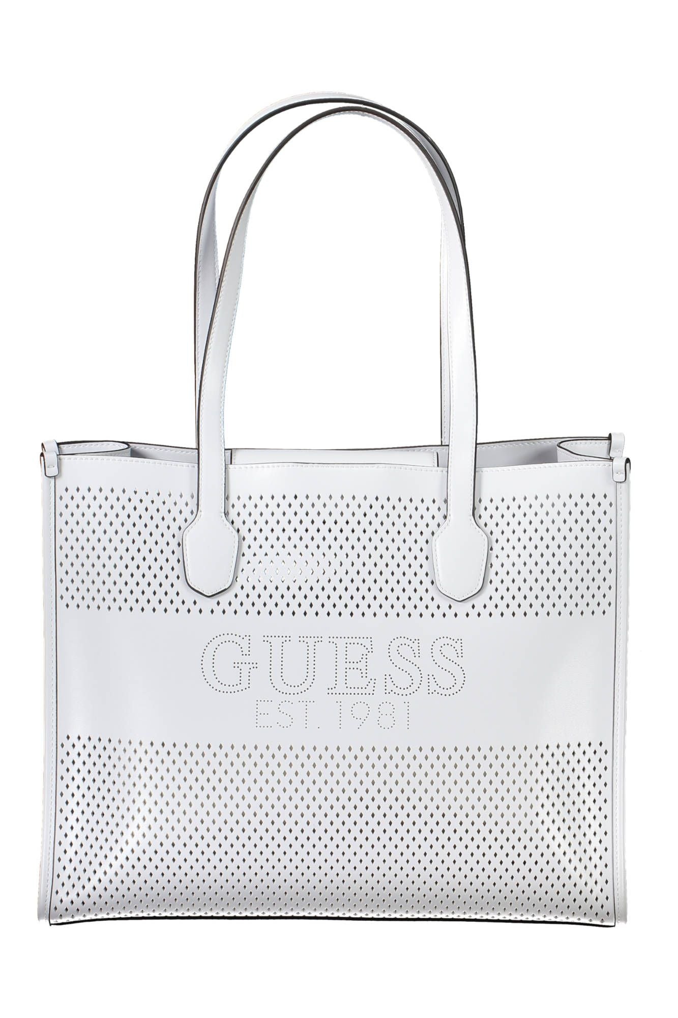 Guess Jeans Chic White Polyurethane Handbag with Convertible Pochette