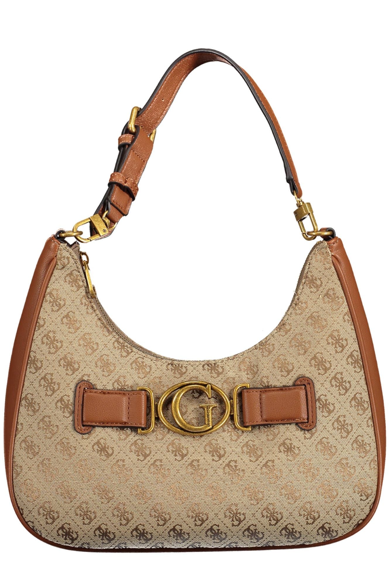 Guess Jeans Chic Brown Handbag with Contrasting Details