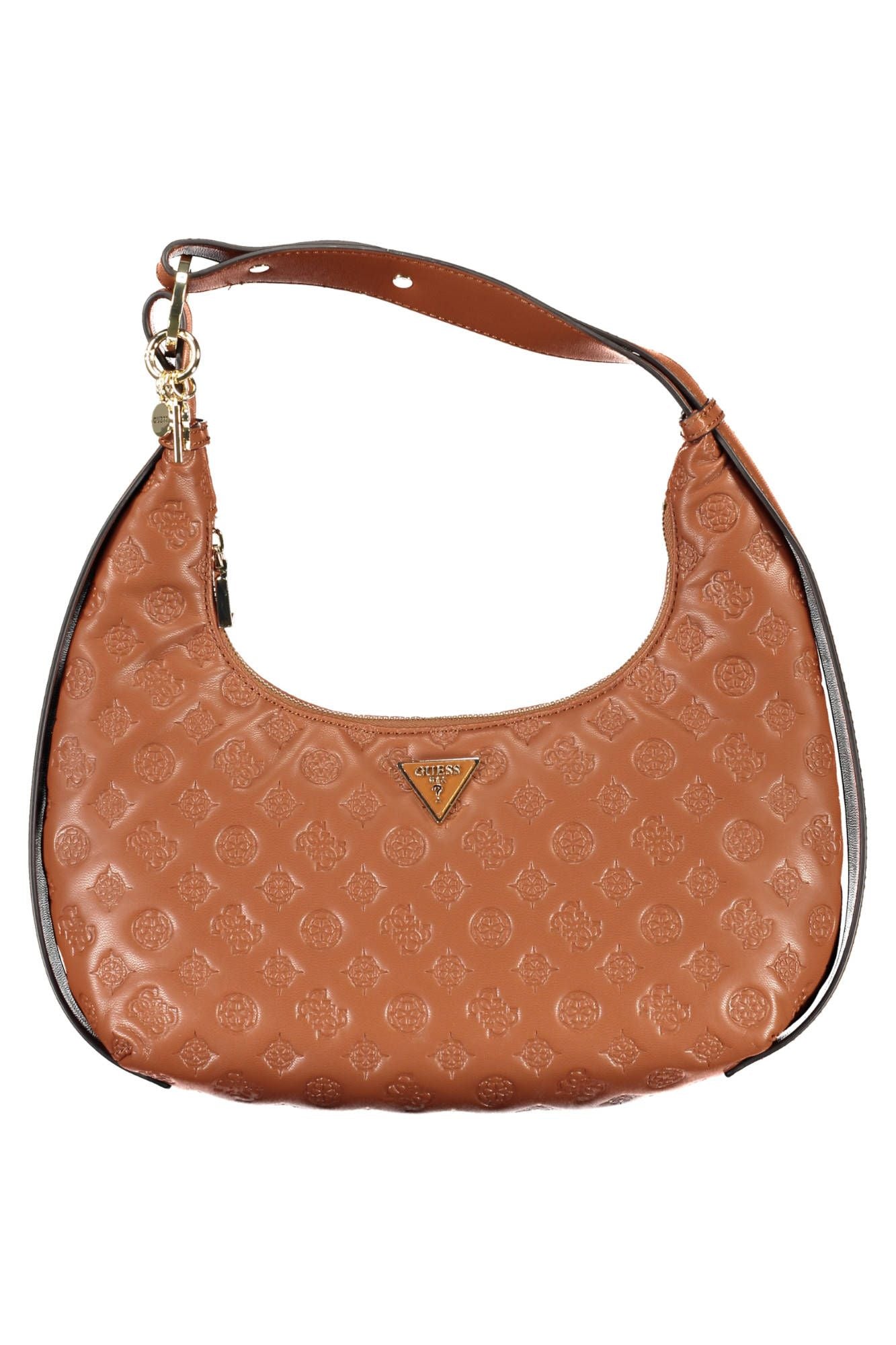 Guess Jeans Elegant Brown Shoulder Handbag with Logo Detail