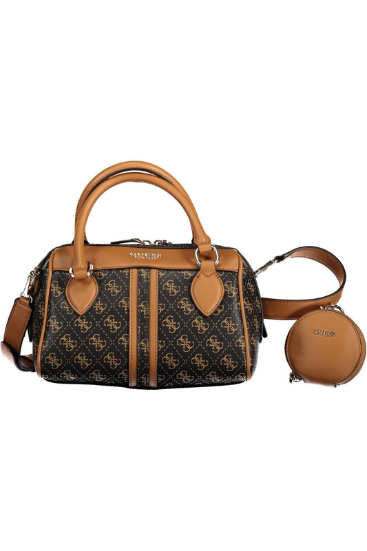 Guess Jeans Elegant Brown Handbag with Contrasting Details