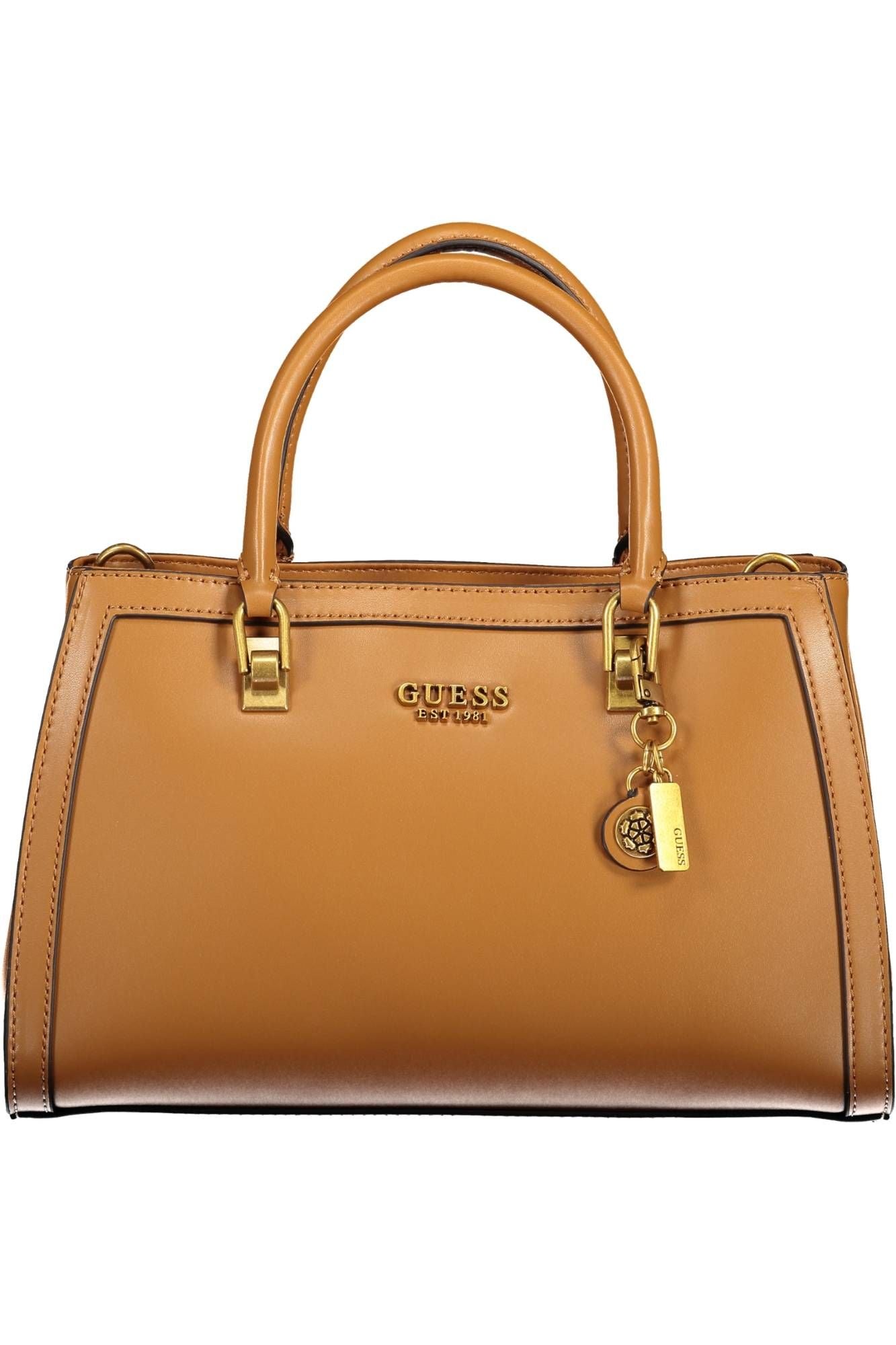 Guess Jeans Chic Brown Polyurethane Handbag with Contrasting Details