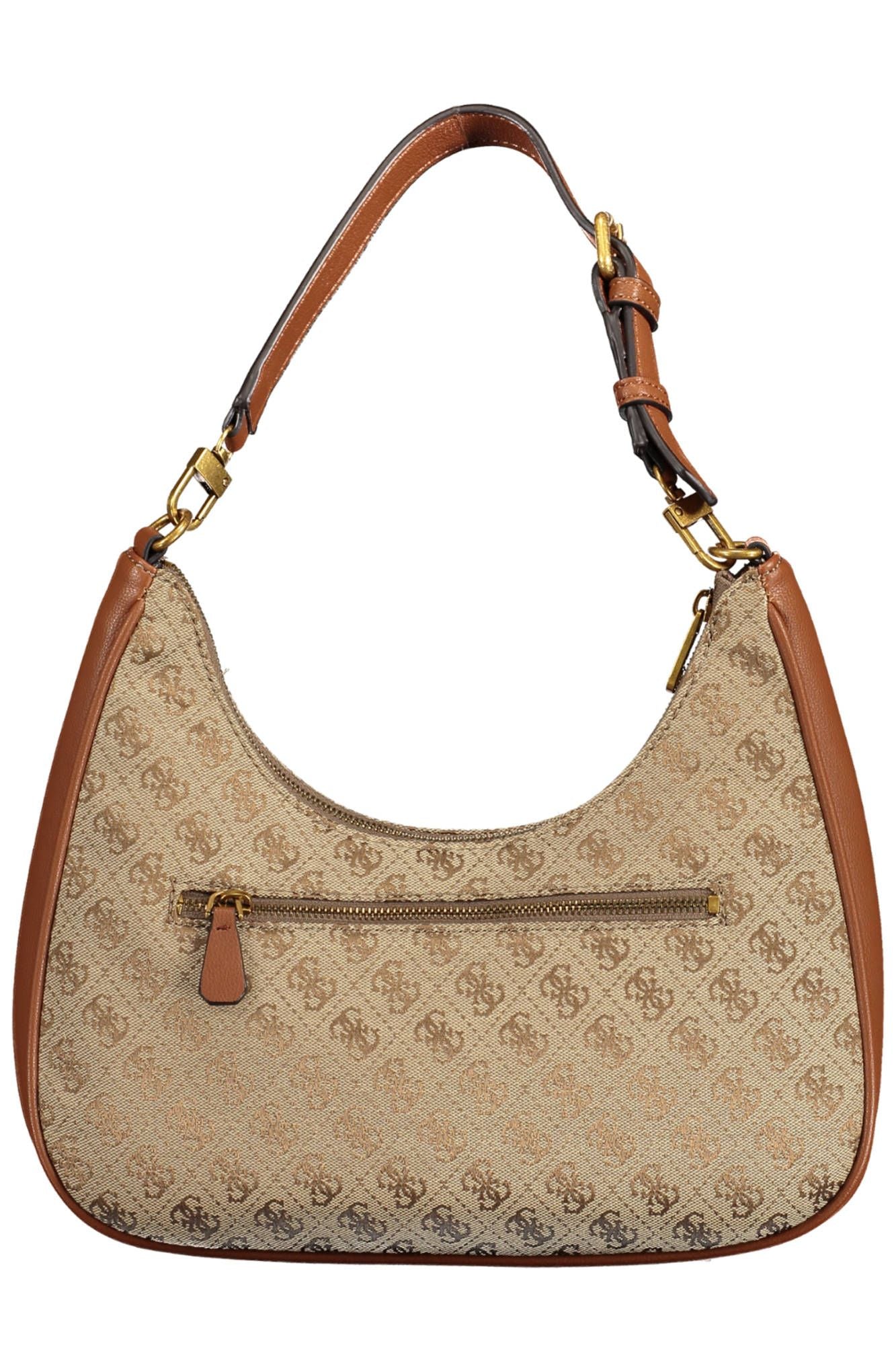 Guess Jeans Chic Brown Handbag with Contrasting Details