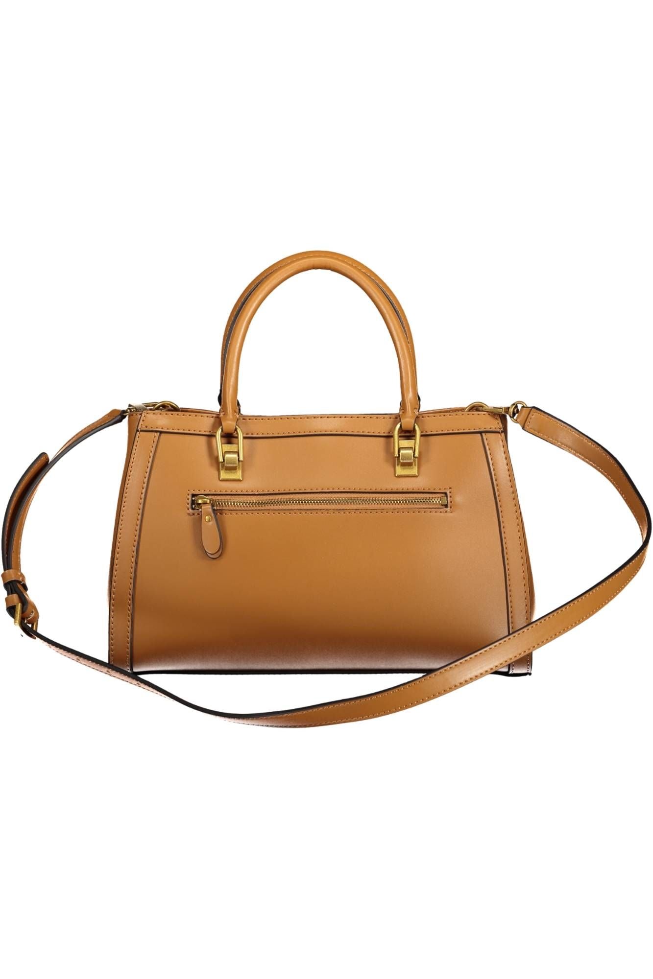 Guess Jeans Chic Brown Polyurethane Handbag with Contrasting Details