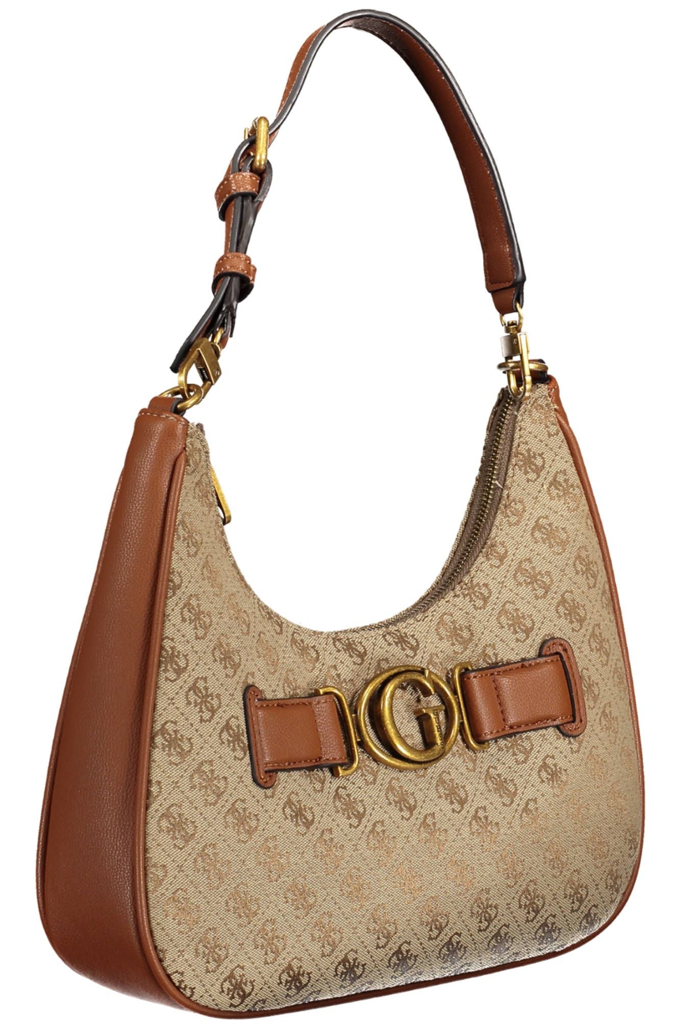 Guess Jeans Chic Brown Handbag with Contrasting Details