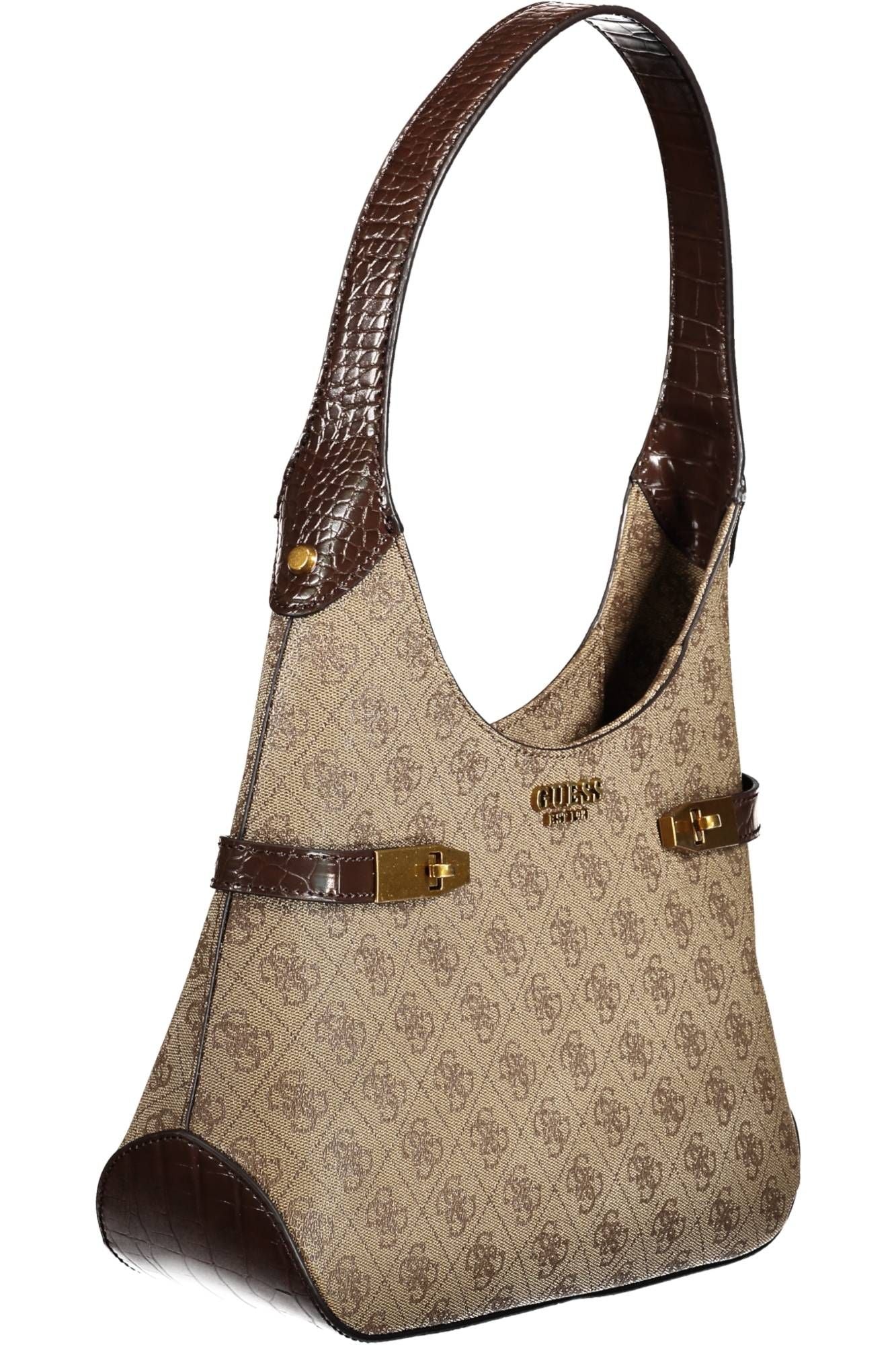 Guess Jeans Elegant Brown Shoulder Handbag