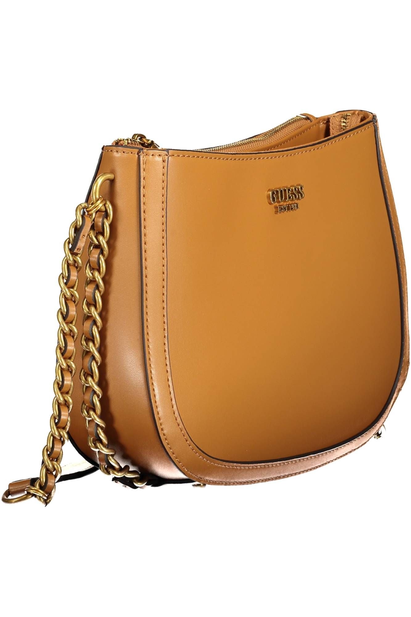 Guess Jeans Elegant Brown Shoulder Bag with Contrasting Details