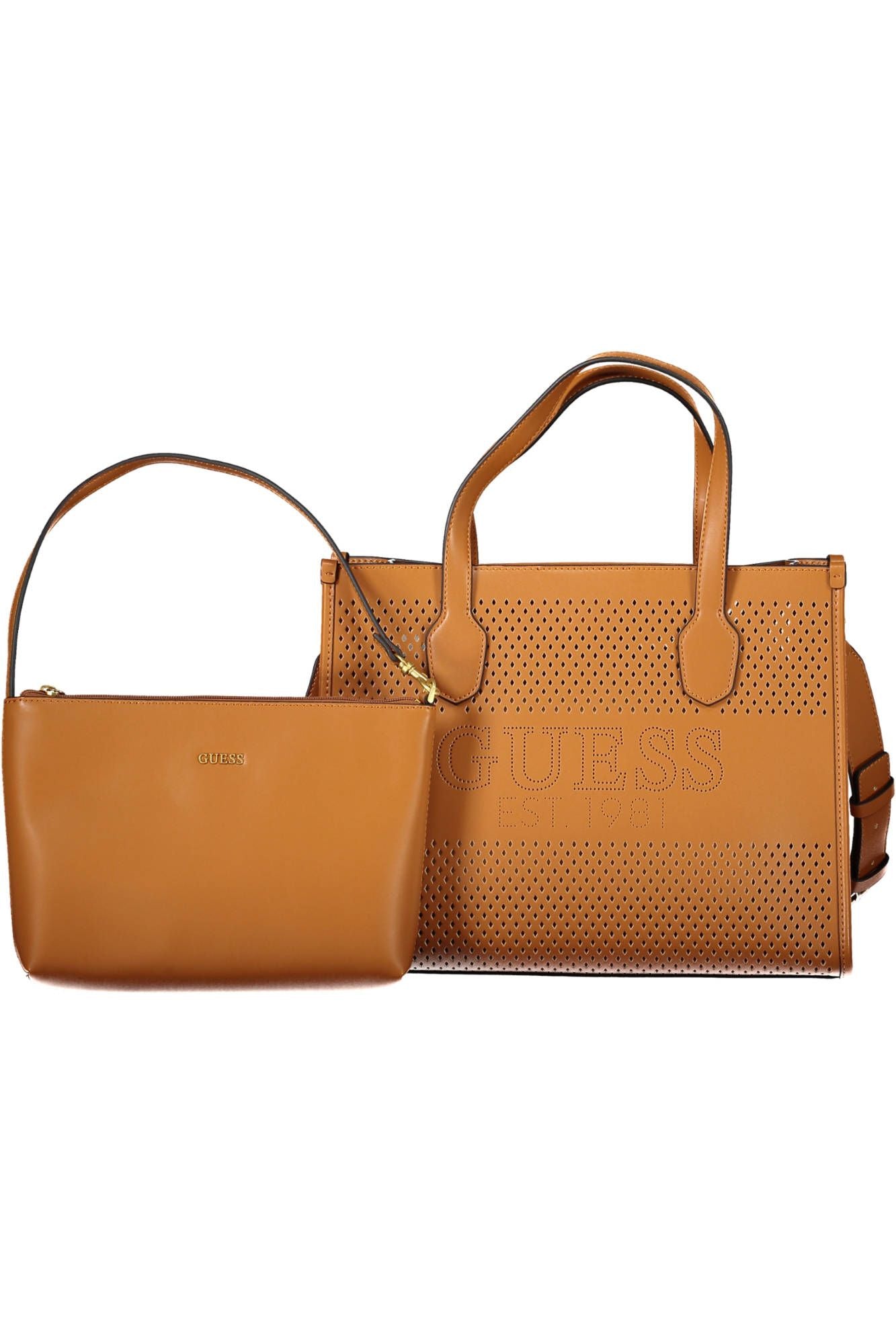 Guess Jeans Elegant Brown Handbag with Convertible Pochette